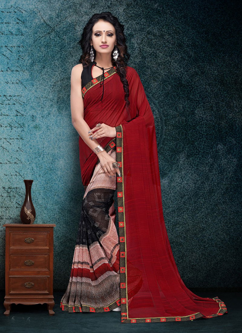 New Printed Designer Sarees Collection With Border
